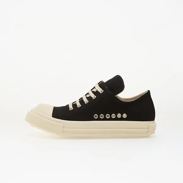 Rick Owens DRKSHDW Sneakers Rick Owens DRKSHDW Denim Shoes - Extreme Low Sneaks Black/ Milk/ Milk EUR 40