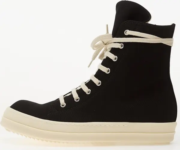Rick Owens DRKSHDW Sneakers Rick Owens DRKSHDW Denim Shoes - Vegan Sneaks Black/ Milk EUR 42