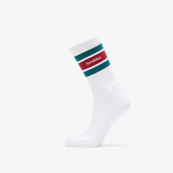 Sporty & Rich Sporty & Rich Serif Logo Striped Socks UNISEX White/ Navy/ Gold/ Navy Universal