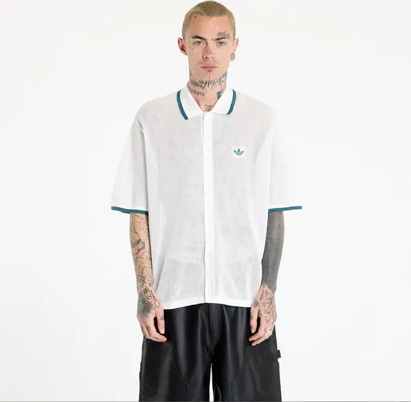 adidas Originals Srajca adidas Button Down Knitted Shirt White/ Wonder White XL