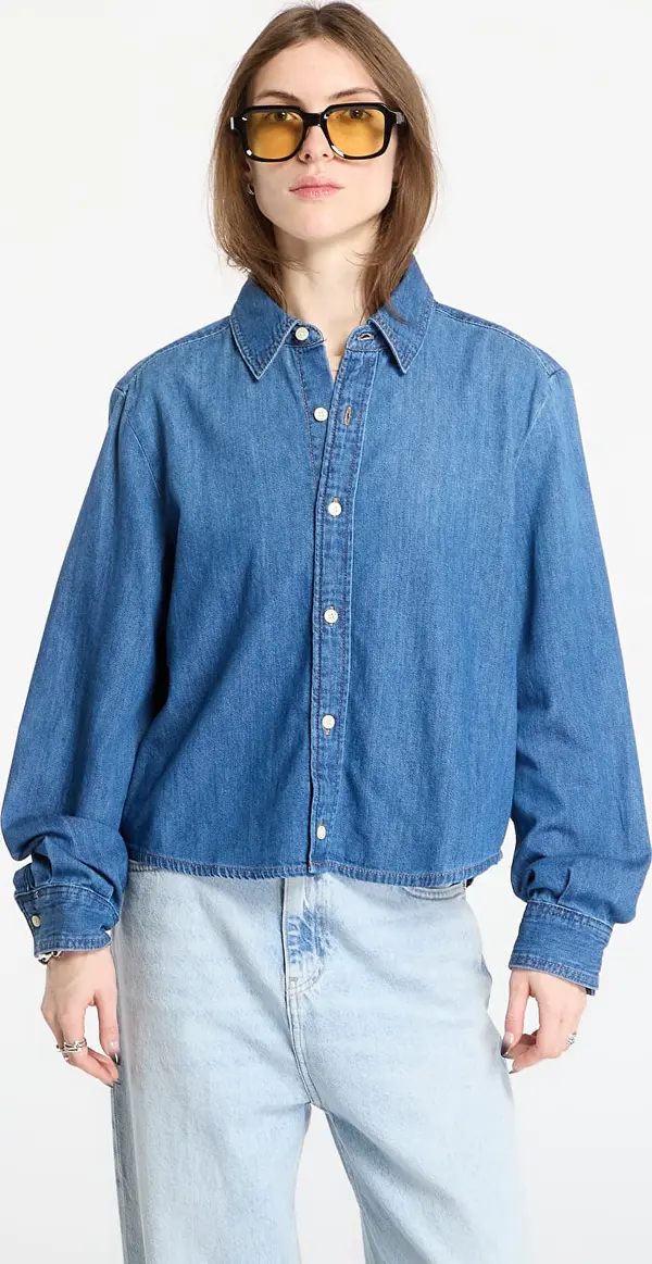 Calvin Klein Srajca Calvin Klein Jeans Cropped Ls Shirt Blue XS