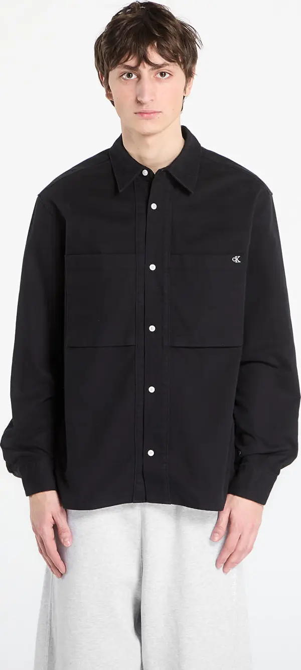Calvin Klein Srajca Calvin Klein Jeans Ls Cotton Twill Rela Shirt Black M