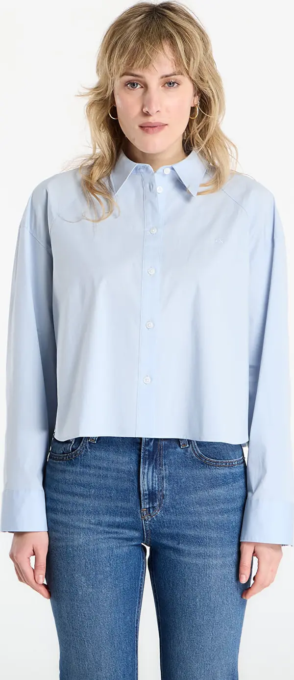 Calvin Klein Srajca Calvin Klein Jeans Solid Boxy Cropped Shirt Grey XXS