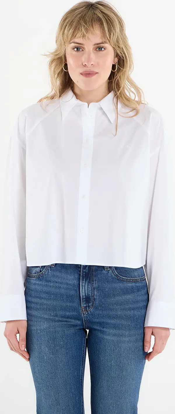 Calvin Klein Srajca Calvin Klein Jeans Solid Boxy Cropped Shirt White M