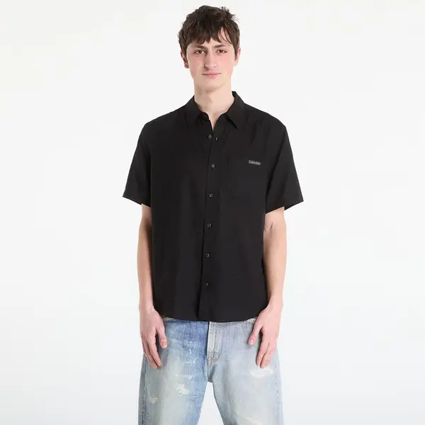 Calvin Klein Srajca Calvin Klein Jeans Ss Solid Causal Line Shirt Black S