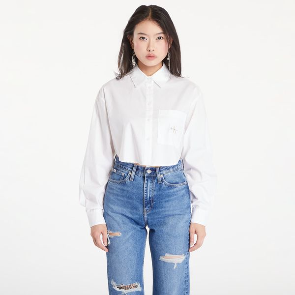 Calvin Klein Srajca Calvin Klein Jeans Woven Label Cropped T-Shirt White S