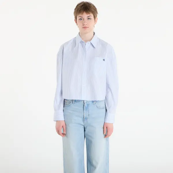 Calvin Klein Srajca Calvin Klein Jeans Yarndye Cotton Poplin Shirt Blue L