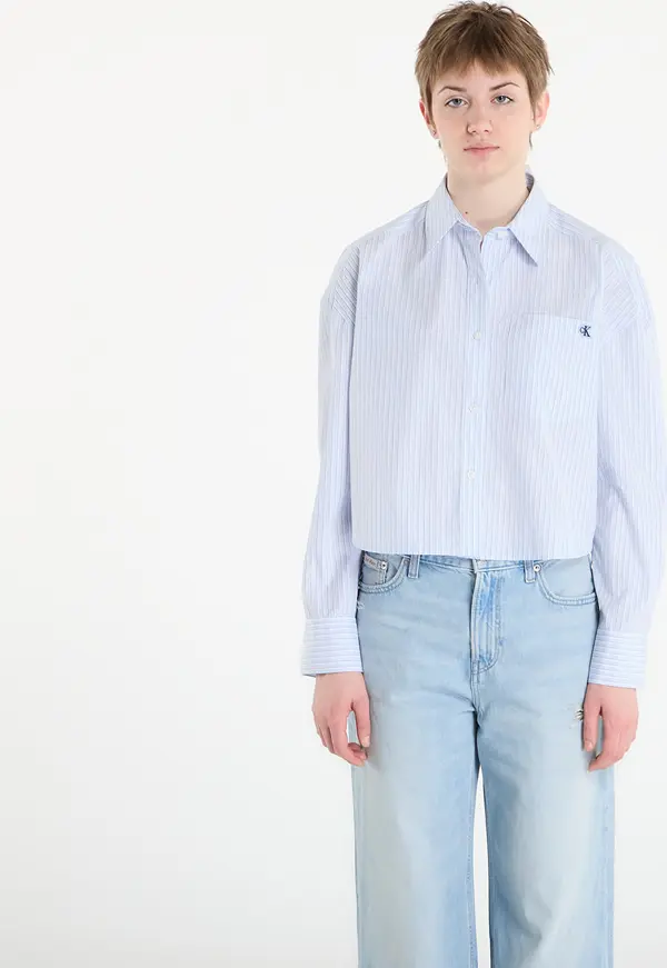 Calvin Klein Srajca Calvin Klein Jeans Yarndye Cotton Poplin Shirt Blue M