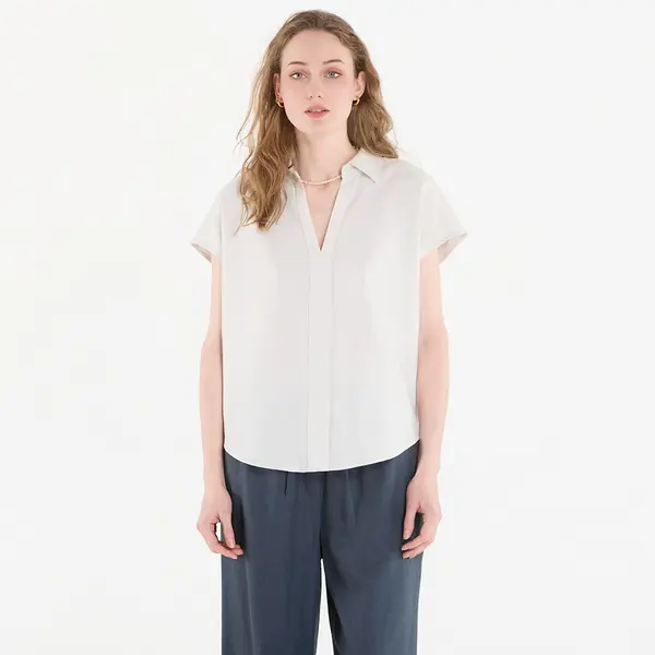 Calvin Klein Srajca Calvin Klein Linen Cks Ss Classic Fit Shirt White Sand S