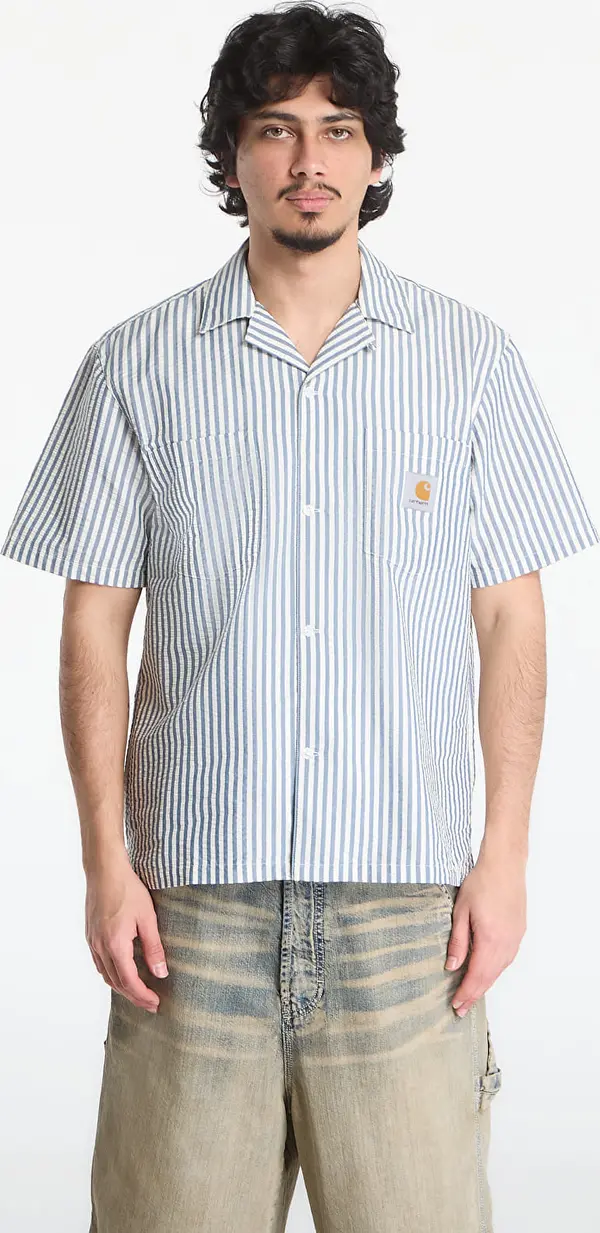 Carhartt WIP Srajca Carhartt WIP S/S Leavel Shirt UNISEX Leavel Stripe/ Blue River/ Wax XL