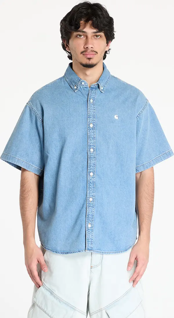 Carhartt WIP Srajca Carhartt WIP S/S Lucas Shirt UNISEX Blue Bleached XS