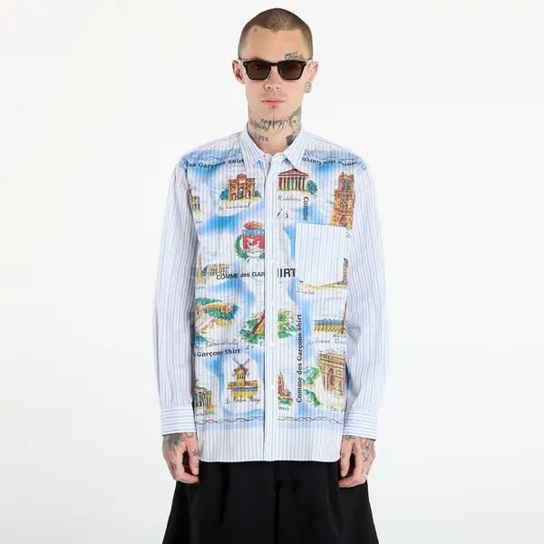 Comme des Garçons SHIRT Srajca Comme des Garçons SHIRT Striped Shirt With Graphic Print White L