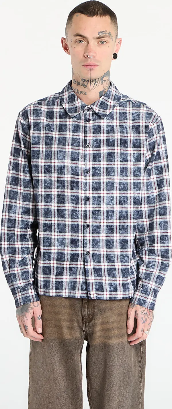 DIME Srajca DIME Plaid Flannel Shirt UNISEX Bleached Navy M