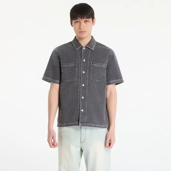 DIME Srajca DIME Stonewash Button Up UNISEX Black Washed XL