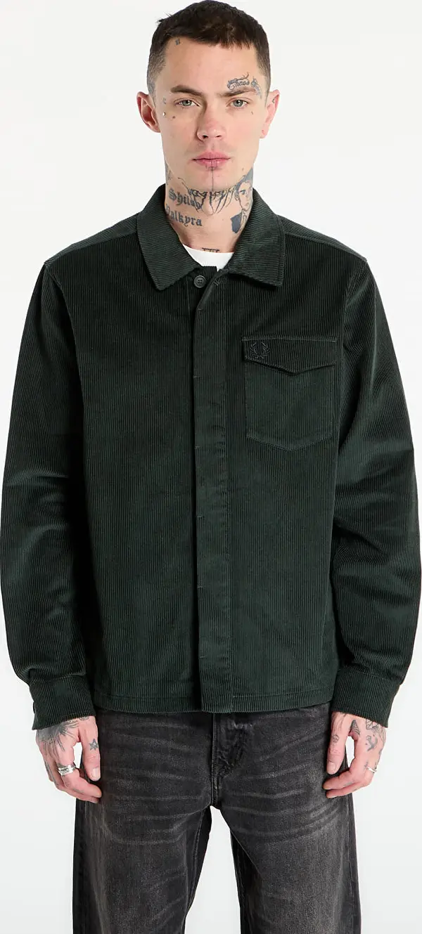 FRED PERRY Srajca FRED PERRY Corduroy Overshirt Court Green XL
