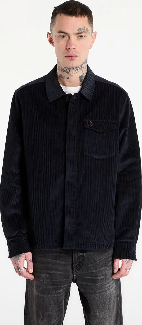 FRED PERRY Srajca FRED PERRY Corduroy Overshirt Navy M
