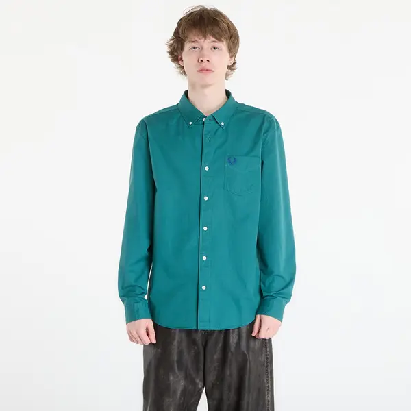 FRED PERRY Srajca FRED PERRY Relaxed Washed Twill Shirt Deep Mint M