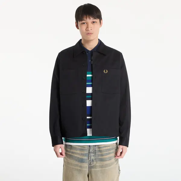 FRED PERRY Srajca FRED PERRY Twill Overshirt Black M