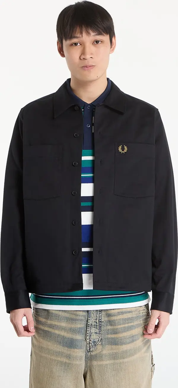 FRED PERRY Srajca FRED PERRY Twill Overshirt Black XL