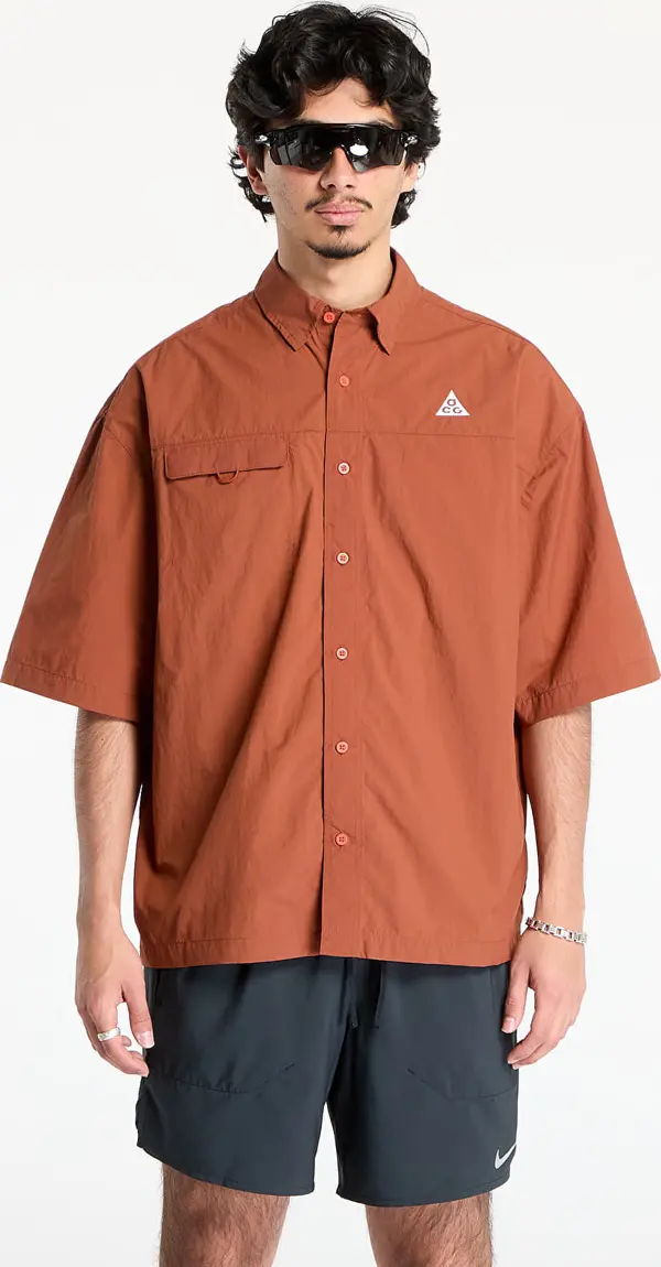 Nike Srajca Nike ACG "Orb Weaver" UV Repel Short-Sleeve Shirt Cinnamon/ Picante Red/ Summit White XL