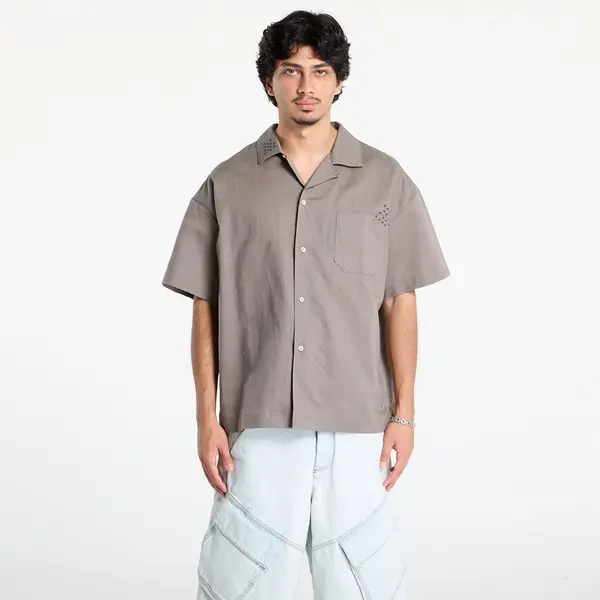 Nike Srajca Nike Life Men's Linen Short-Sleeve Button Down Cave Stone/ Anthracite/ Cave Stone L