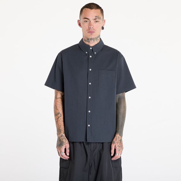 Nike Srajca Nike Life Men's Short-Sleeve Seersucker Button-Down Shirt Anthracite/ Anthracite XL