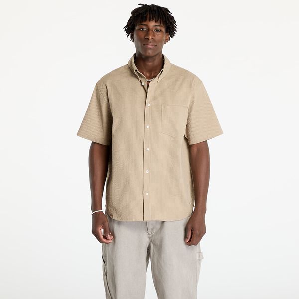 Nike Srajca Nike Life Men's Short-Sleeve Seersucker Button-Down Shirt Khaki/ Khaki XS