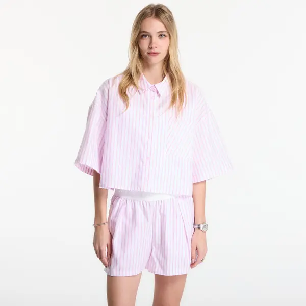 Nike Srajca Nike Sportswear Chill Poplin Women's Oversized Short-Sleeve Top Lt Magenta/ Pink Foam/ Summit White M