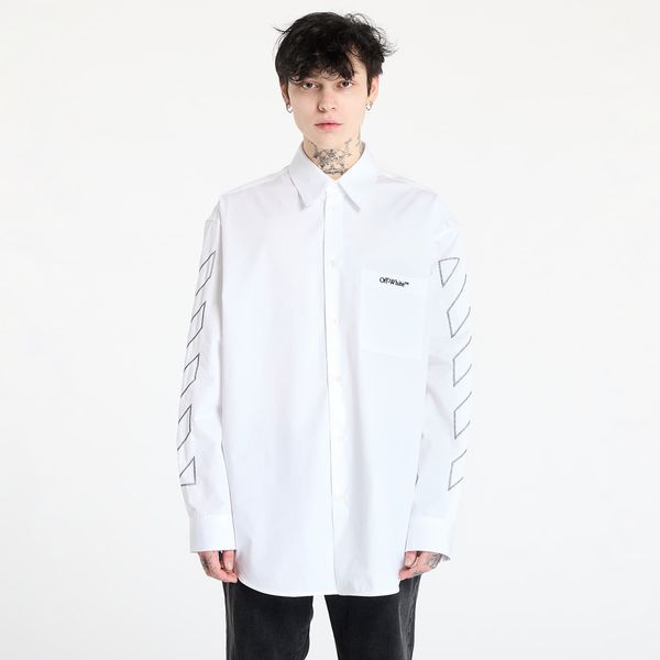 Off-White Srajca Off-White Diag Outl Popl Over Shirt White/ Black M
