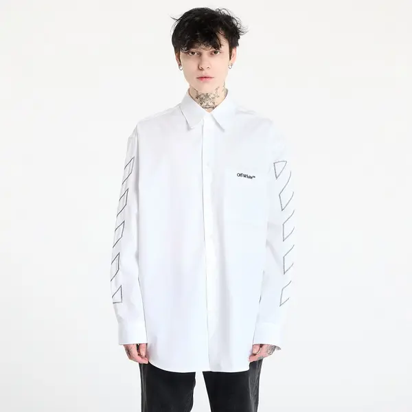 Off-White Srajca Off-White Diag Outl Popl Over Shirt White/ Black XL