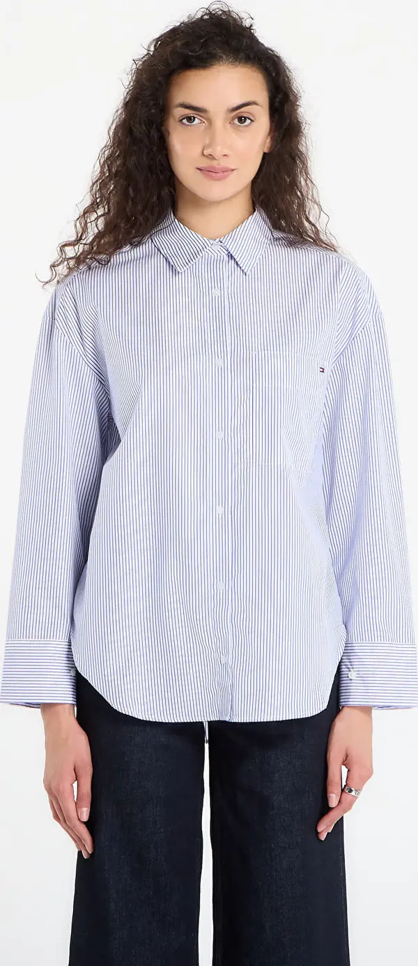 Tommy Hilfiger Srajca Tommy Hilfiger New Poplin Modern Fit Shirt Hugh Stp/ Blue XS