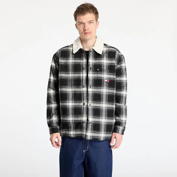 Tommy Hilfiger Srajca Tommy Jeans Check Teddy Mix Overshirt Black S