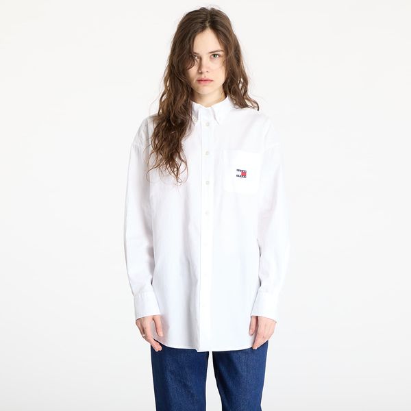 Tommy Hilfiger Srajca Tommy Jeans Oversized Badge Oxford Shirt White XS