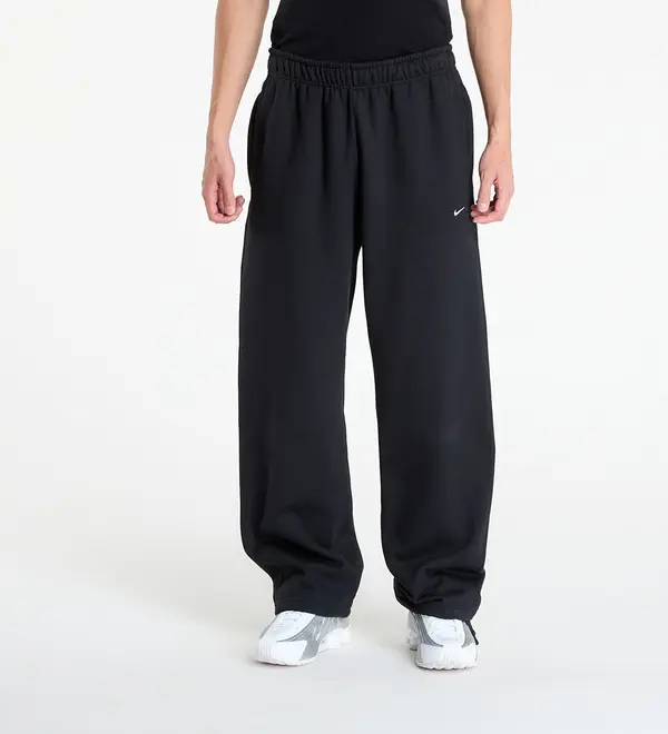 Nike Superge Nike Solo Swoosh Men's Fleece Open-Hem Pants Black/ Black/ White L