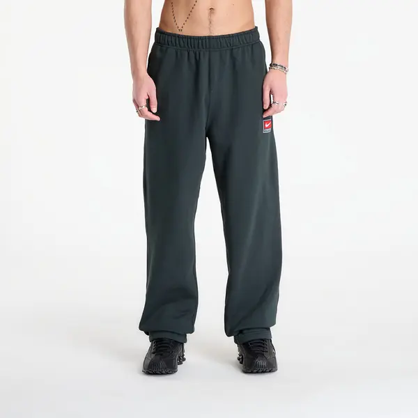 Nike Superge Nike Solo Swoosh Men's Fleece Open-Hem Pants Black Spruce/ White XS