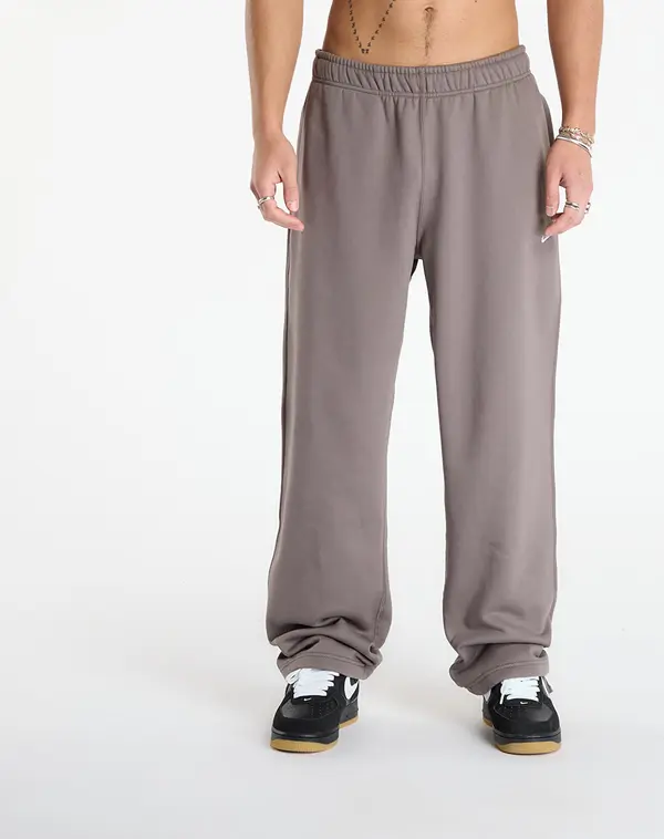Nike Superge Nike Solo Swoosh Men's Fleece Open-Hem Pants Cave Stone/ Cave Stone/ White XL