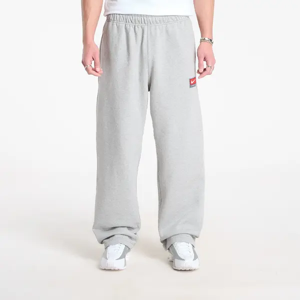 Nike Superge Nike Solo Swoosh Men's Fleece Open-Hem Pants Dk Grey Heather/ White L