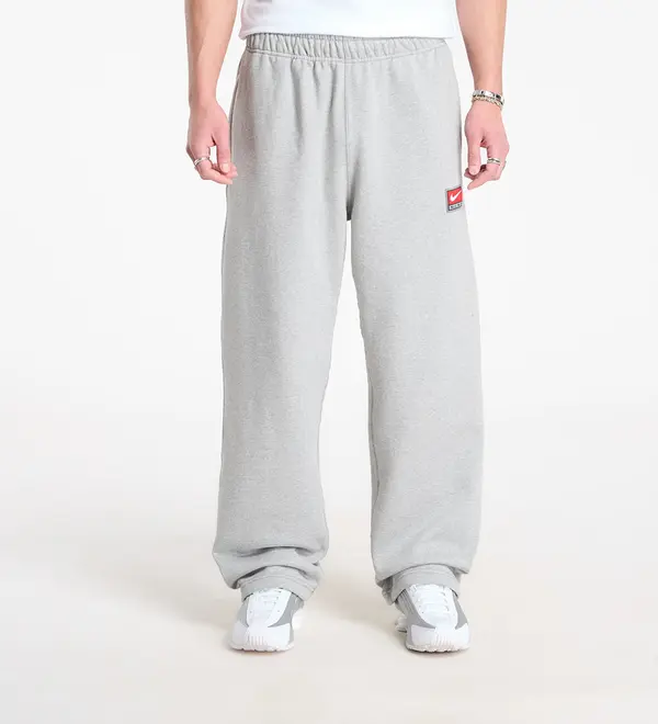 Nike Superge Nike Solo Swoosh Men's Fleece Open-Hem Pants Dk Grey Heather/ White XXL