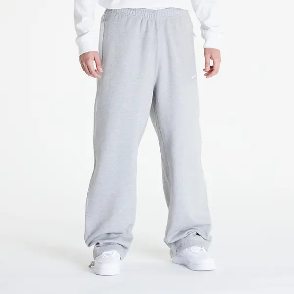 Nike Superge Nike Solo Swoosh Men's Open-Hem Brushed-Back Fleece Pants Dk Grey Heather/ White XL