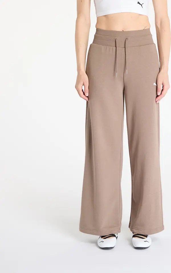 Puma Superge Puma Wardrobe Essentials Relaxed Wide Leg Sweatpants Totally Taupe L