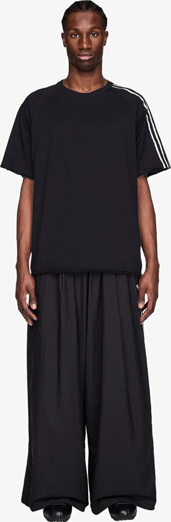 Y-3 Superge Y-3 Raw Edge 3 Stripes Wide Tracksuit Bottoms Black L