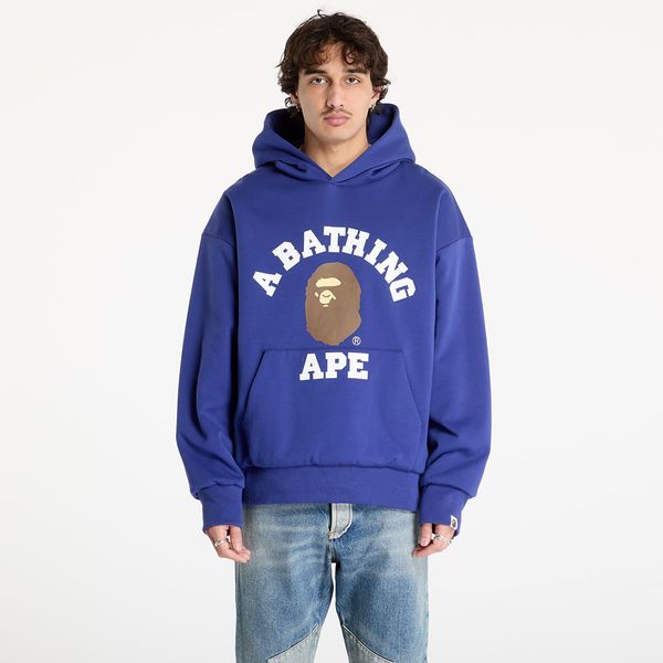 A BATHING APE Sweatshirt A BATHING APE College Puffy Relaxed Fit Pullover Hoodie M Blue L