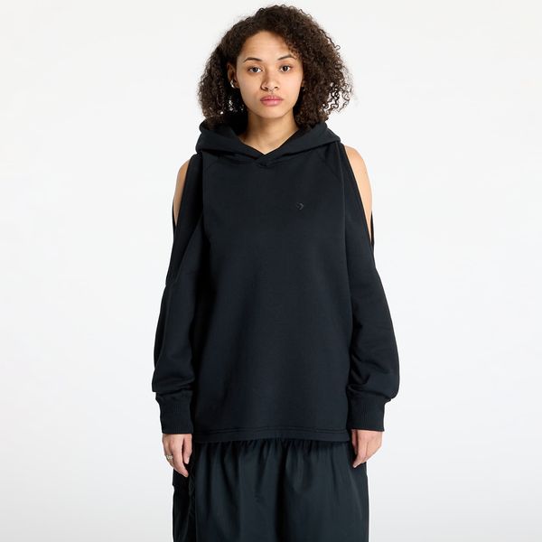 Converse Sweatshirt Converse Loose-Fit Shoulder Cut-Out Fleece Hoodie Black L