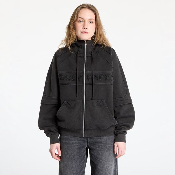 Daily Paper Sweatshirt Daily Paper Garment Wash Zip Up Hoodie UNISEX Black L