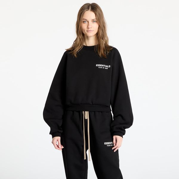 Fear of God Essentials Sweatshirt Fear Of God ESSENTIALS Fleece Cropped Crewneck Black M