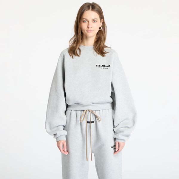 Fear of God Essentials Sweatshirt Fear Of God ESSENTIALS Fleece Cropped Crewneck Light Heather Gray S