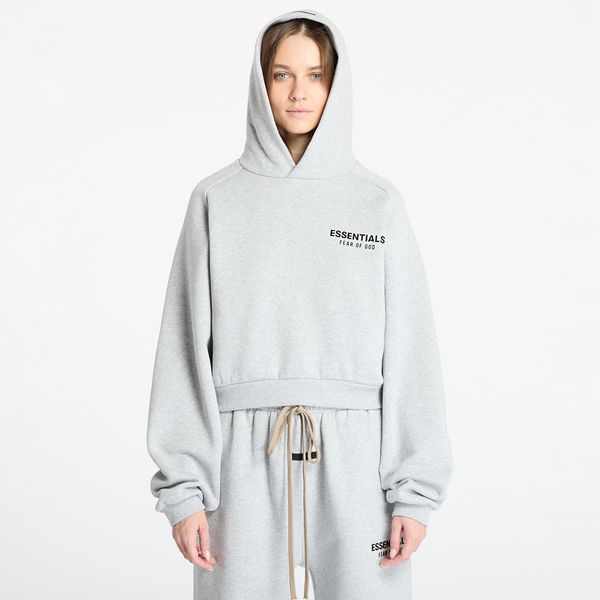 Fear of God Sweatshirt Fear Of God ESSENTIALS Fleece Cropped Hoodie Light Heather Gray XS