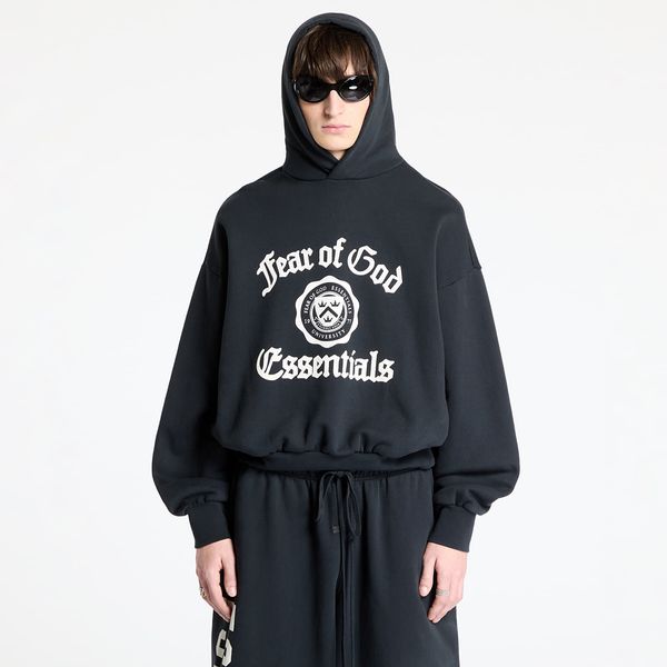 Fear of God Essentials Sweatshirt Fear Of God ESSENTIALS Heavy Fleece Vintage Shrunken Hoodie Black M