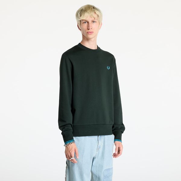 FRED PERRY Sweatshirt FRED PERRY Crew Neck Sweatshirt Night Green/ Ocean L