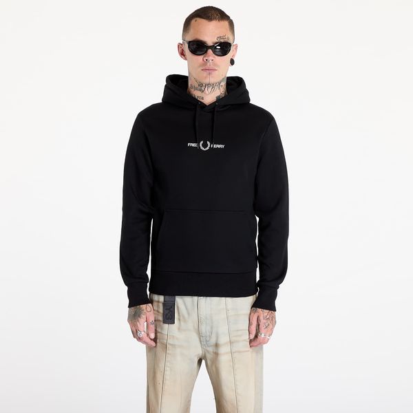 FRED PERRY Sweatshirt FRED PERRY Double Graphic Hooded Sweatshirt Black L